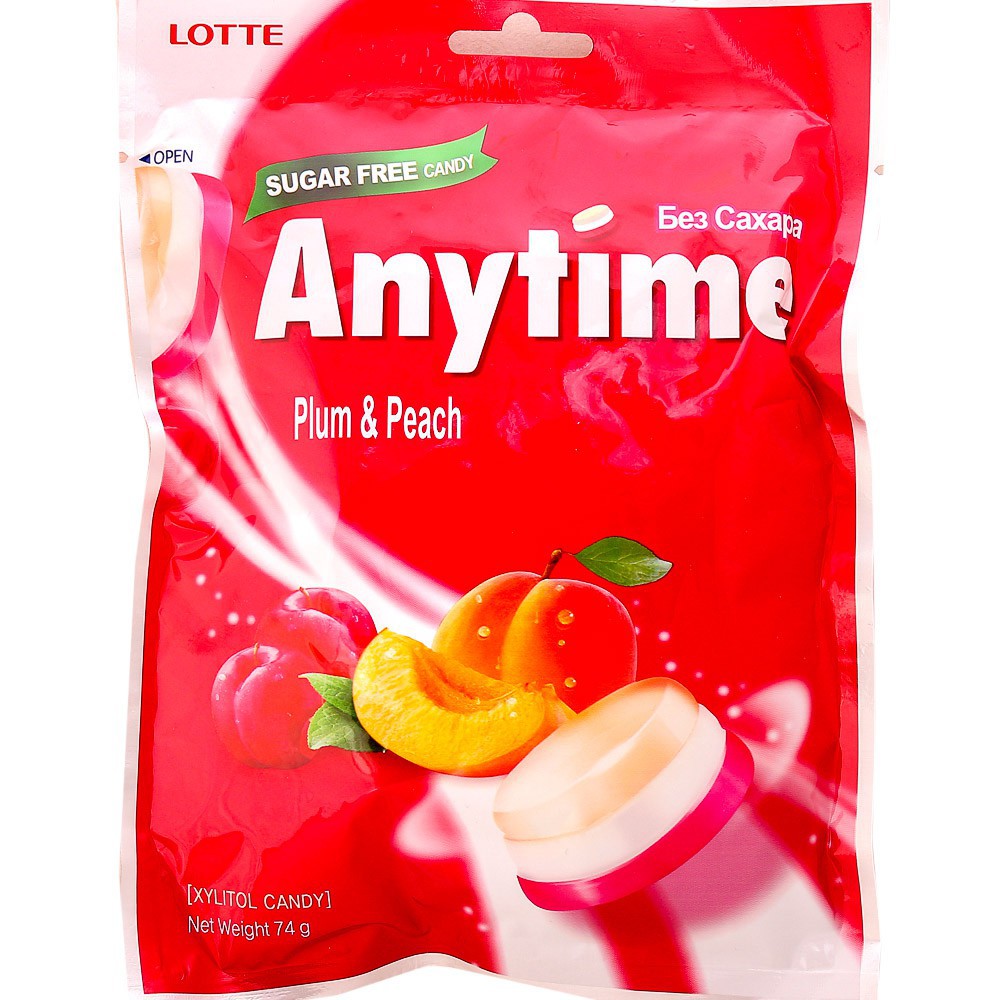 Kẹo lotte anytime đào hàn quốc 74g