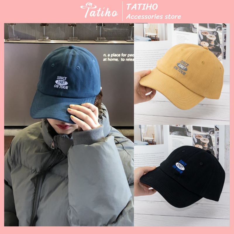 Mũ lưỡi trai unisex nam nữ, Nón kết vải cotton dày dặn họa tiết trơn thêu SINCE 1987 ON TOUR phong cách basic - mã NV026