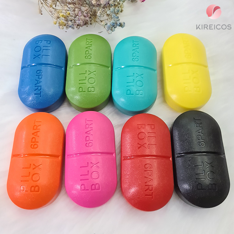 [HCM]Hộp Chia Thuốc Đựng Thu ốc Cá Nhân 6 Ngăn Cao Cấp - Màu Ngẫu Nhiên - kireicos