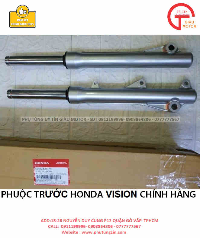Phuộc trước honda vision màu bạc chính hãng