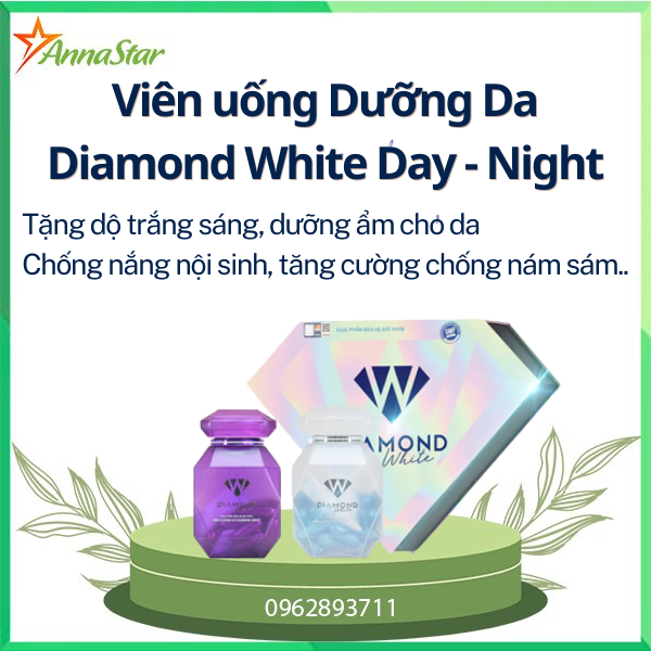 Viên Uống Trắng Da Diamond. White, Siêu Dưỡng Chuyên Sâu, Trắng Gấp 3