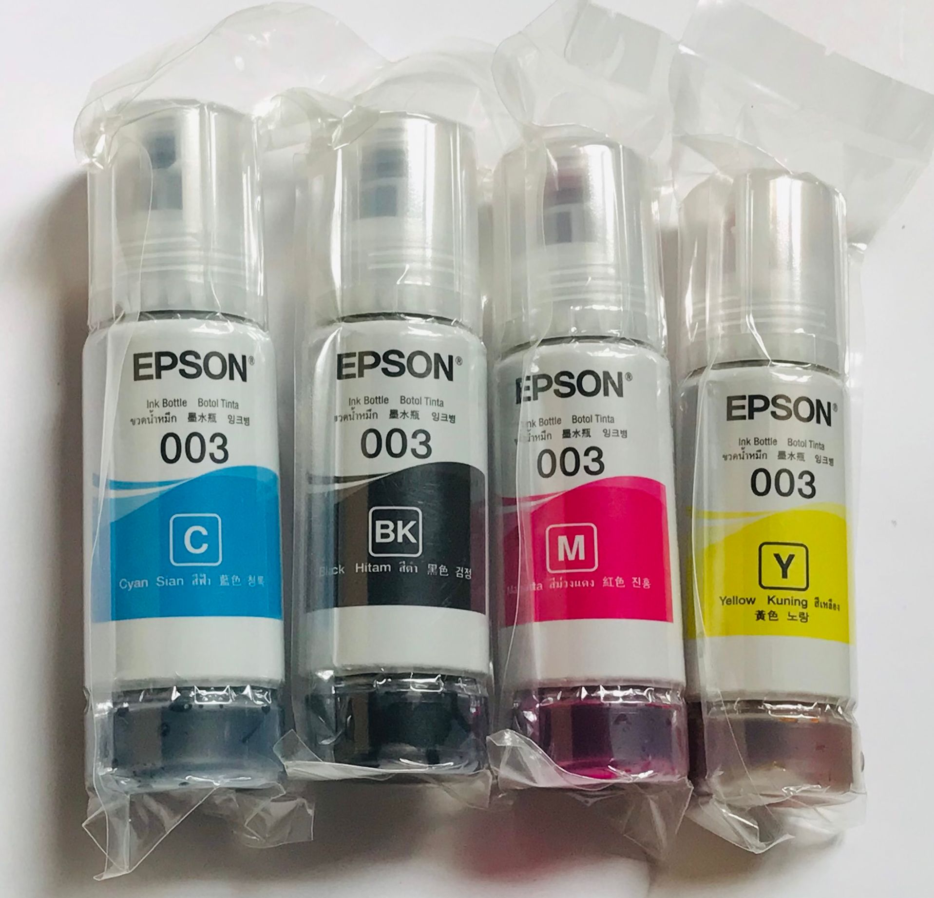 Bộ mực in 4 màu máy in Epson L1210/L3210/L1250/L3250/L1110/L3110.v.v. mã 003 nhập khẩu