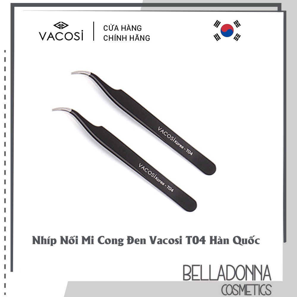 Nhíp Nối Mi Thẳng Đen Vacosi Pointed Tweezers T06