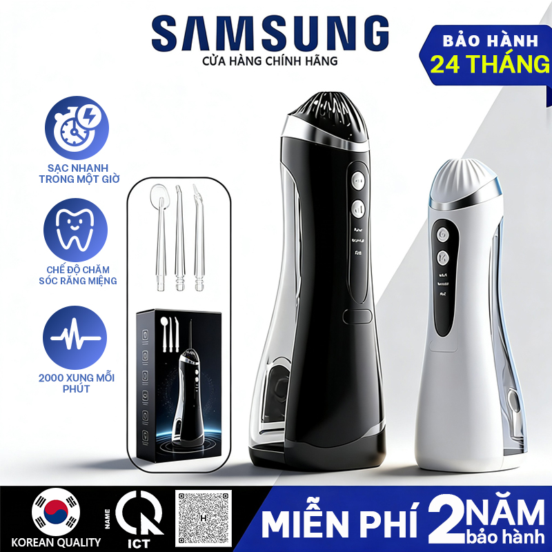 BH 24 Tháng/Máy Tăm Nước Sạc Không Dây Mang Đi Du Lịch 3 Chế Độ 3 Vòi Xịt Bình Nước Tháo Rời 200mL cho Người Niềng Răng
