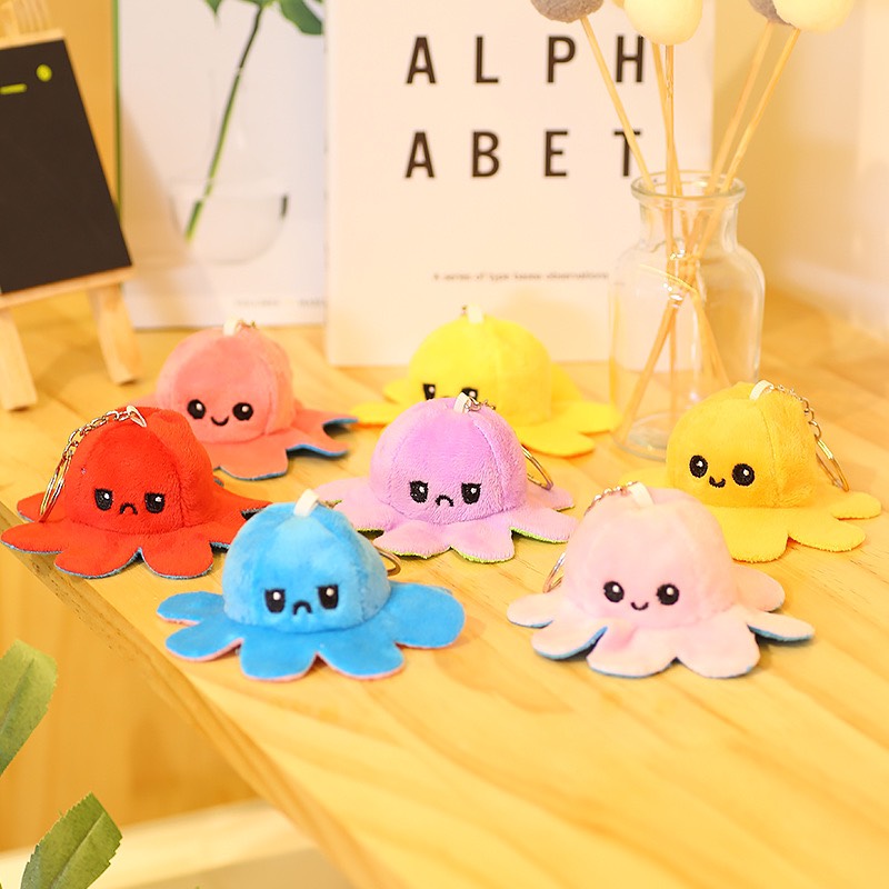 Móc khóa bạch tuộc cảm xúc mini 5cm