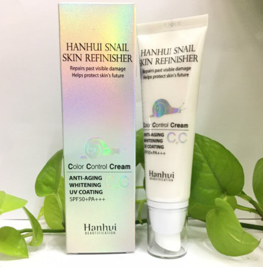 Kem nền tinh chất ốc sên hanhui snail skin refinisher cc cream spf 50+pa+++ 50ml