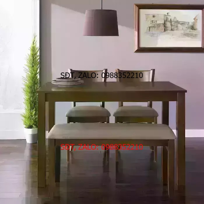[Freeship] Bộ bàn ăn ghế băng 4 chỗ Ulsan IBIE tùy chọn kích thước, màu sắc