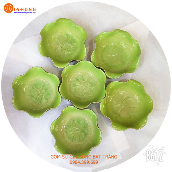Bộ 6 bát sen phi 16 gốm sứ bát tràng