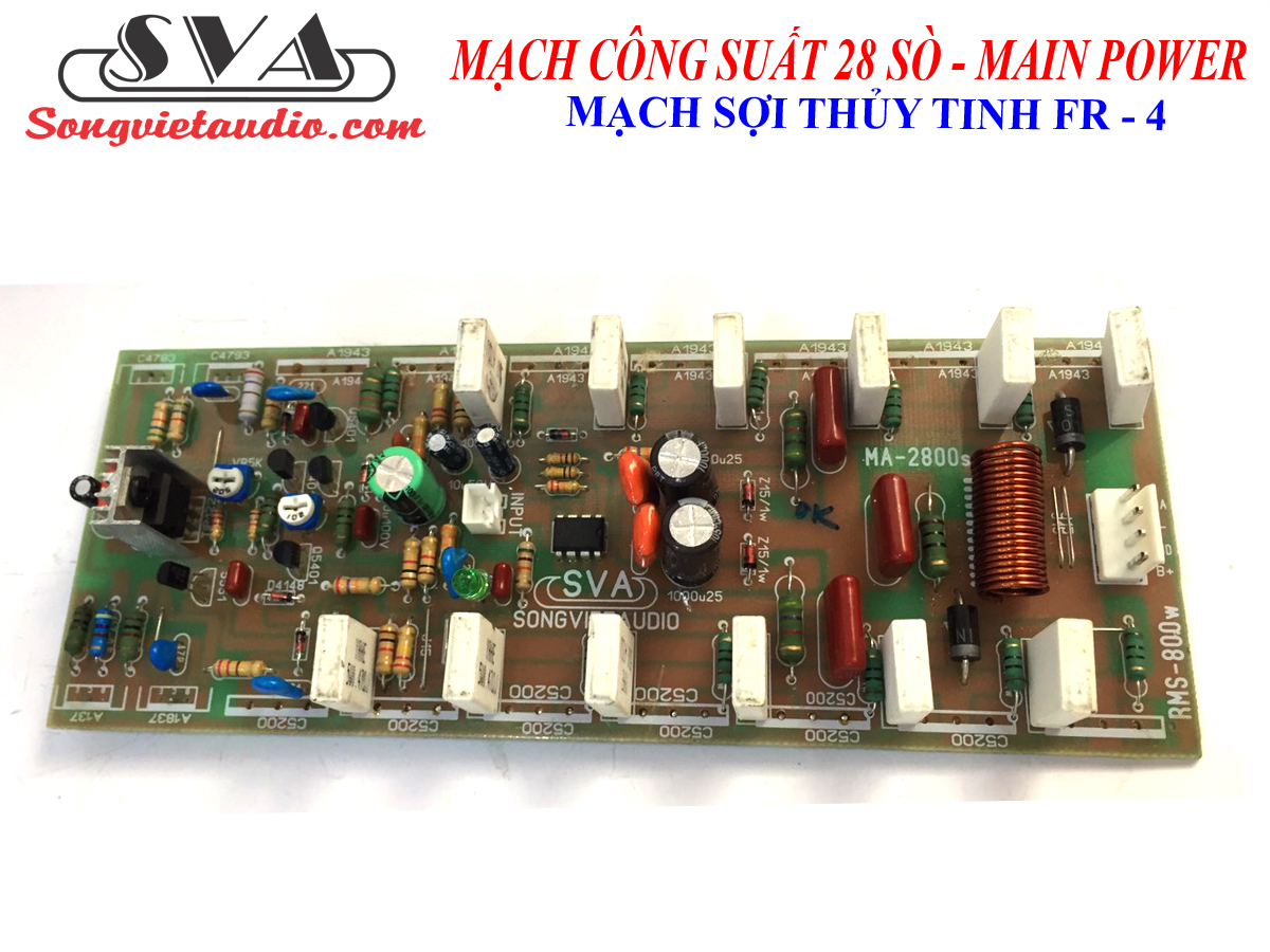 MẠCH CÔNG SUẤT 28 SÒ SỢI THỦY TINH DÙNG LẮP MAIN 2U (2 KÊNH) - 1 CẶP