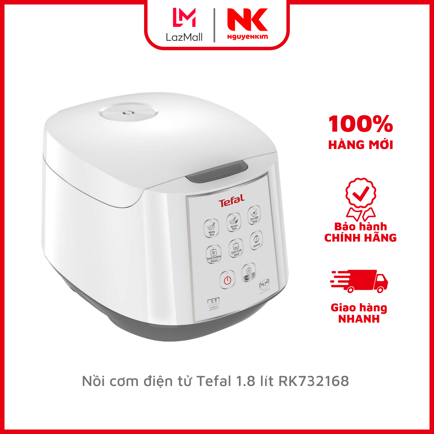 Nồi cơm điện tử Tefal 1.8 lít RK732168