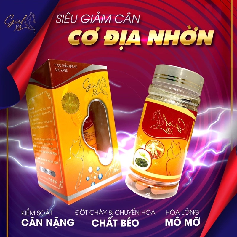 Girl X3 viên uống giảm cân . Tặng kem 15 viên detox