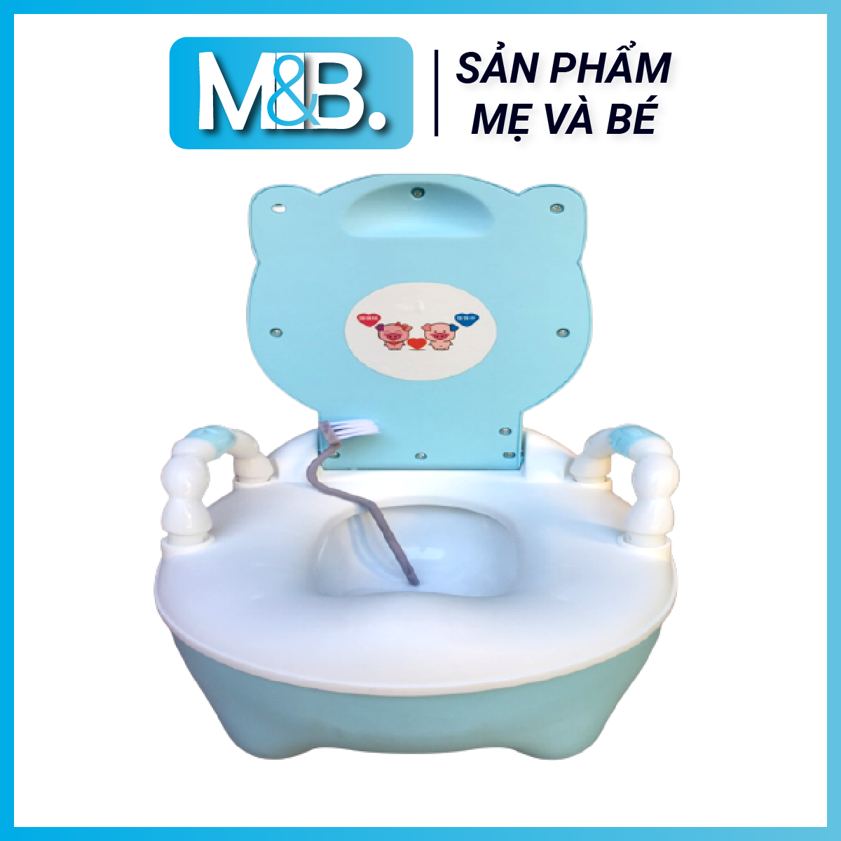 Bô vệ sinh cho bé, bô ngồi tập đi vệ sinh cho trẻ, có tựa và tay vịn cao cấp, cho bé từ 1 đến 6 tuổi