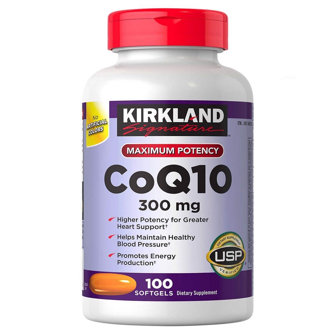 Viên uống coq10 300mg Kirkland signature hỗ trợ sức khỏe tim mạch hộp 100