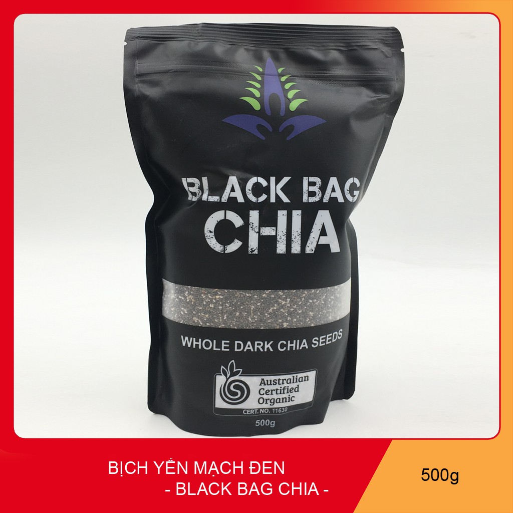 Hạt chia úc organic chia seeds túi đen 500 gam