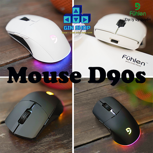 Chuột gaming fuhlen d90s rgb – black - white