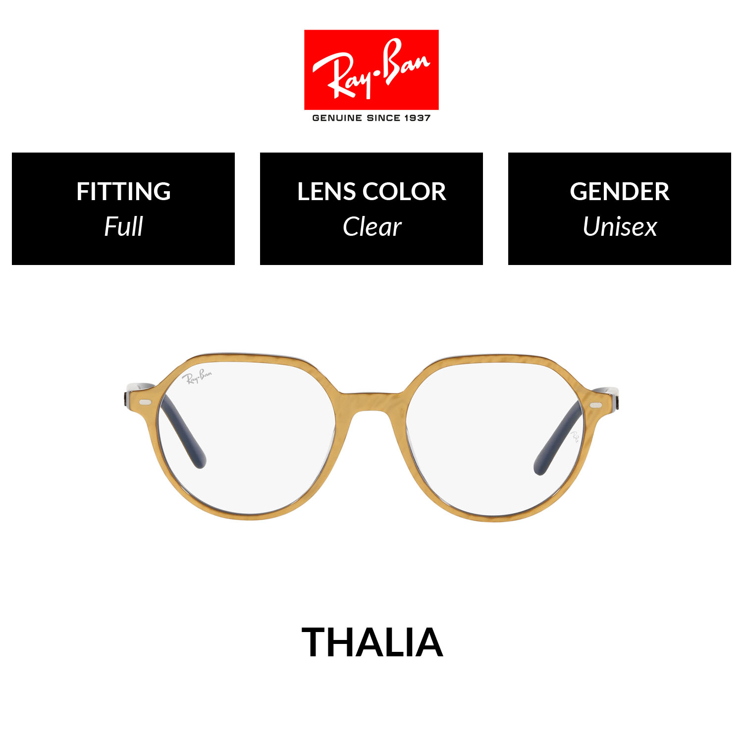 Mắt kính ray-ban vista thalia - rx5395f 8051 - kính thường size 53