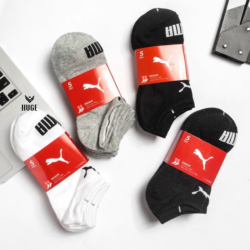 Sét 5 đôi tất nam cổ ngắn PuMa Adidas , vớ nam thể thao cổ ngắn