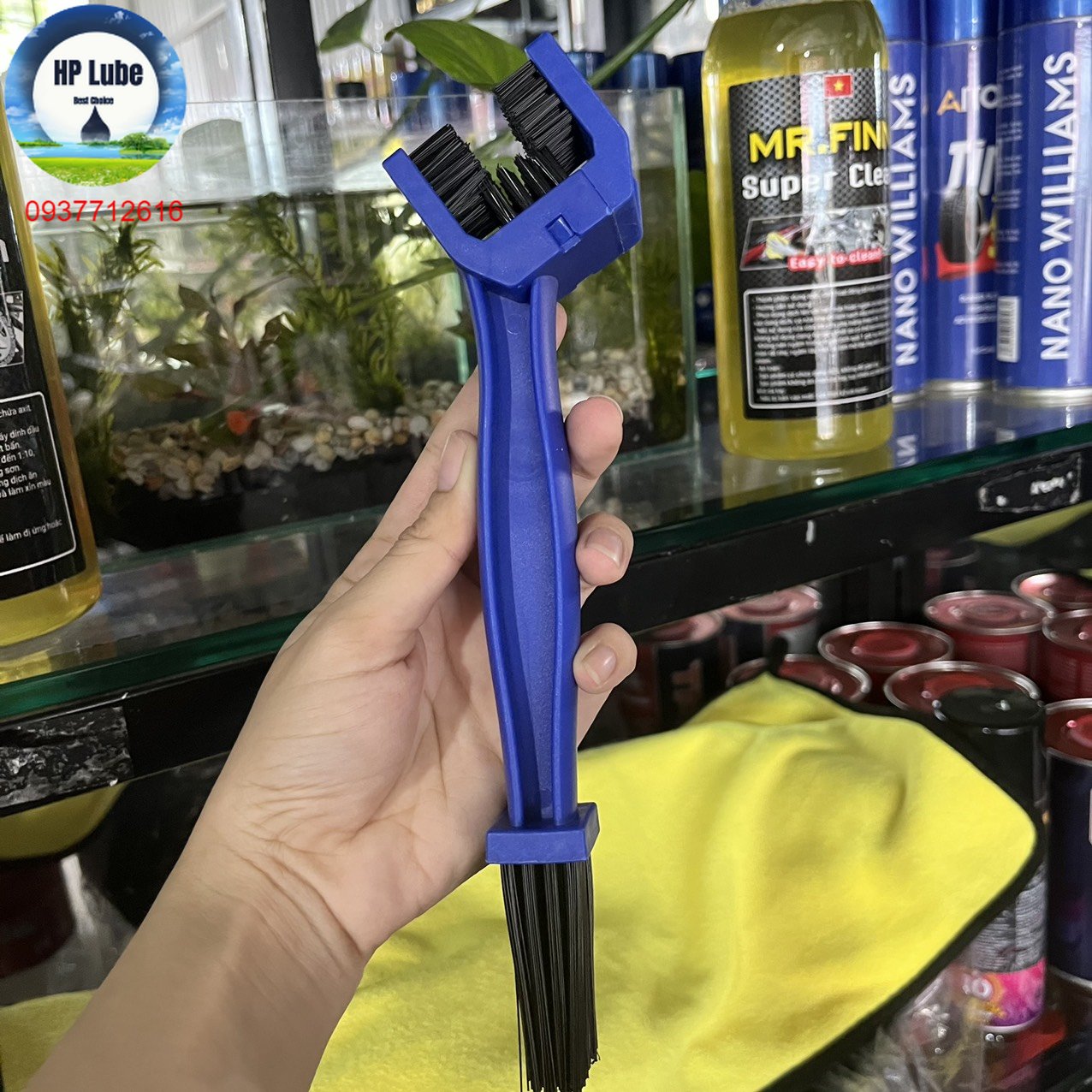 Bàn chải chà sên 3d, vệ sinh nhông sên dĩa 2 đầu tiện dụng