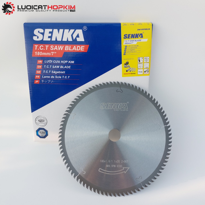 Lưỡi cưa nhôm ván MDF MFC HDF nhựa nội thất 185mm 90 răng SENKA
