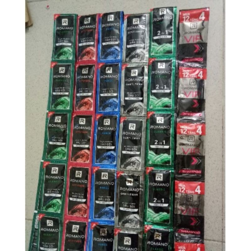 Combo 5/10 dây dầu gội đầu Romano gói 5g