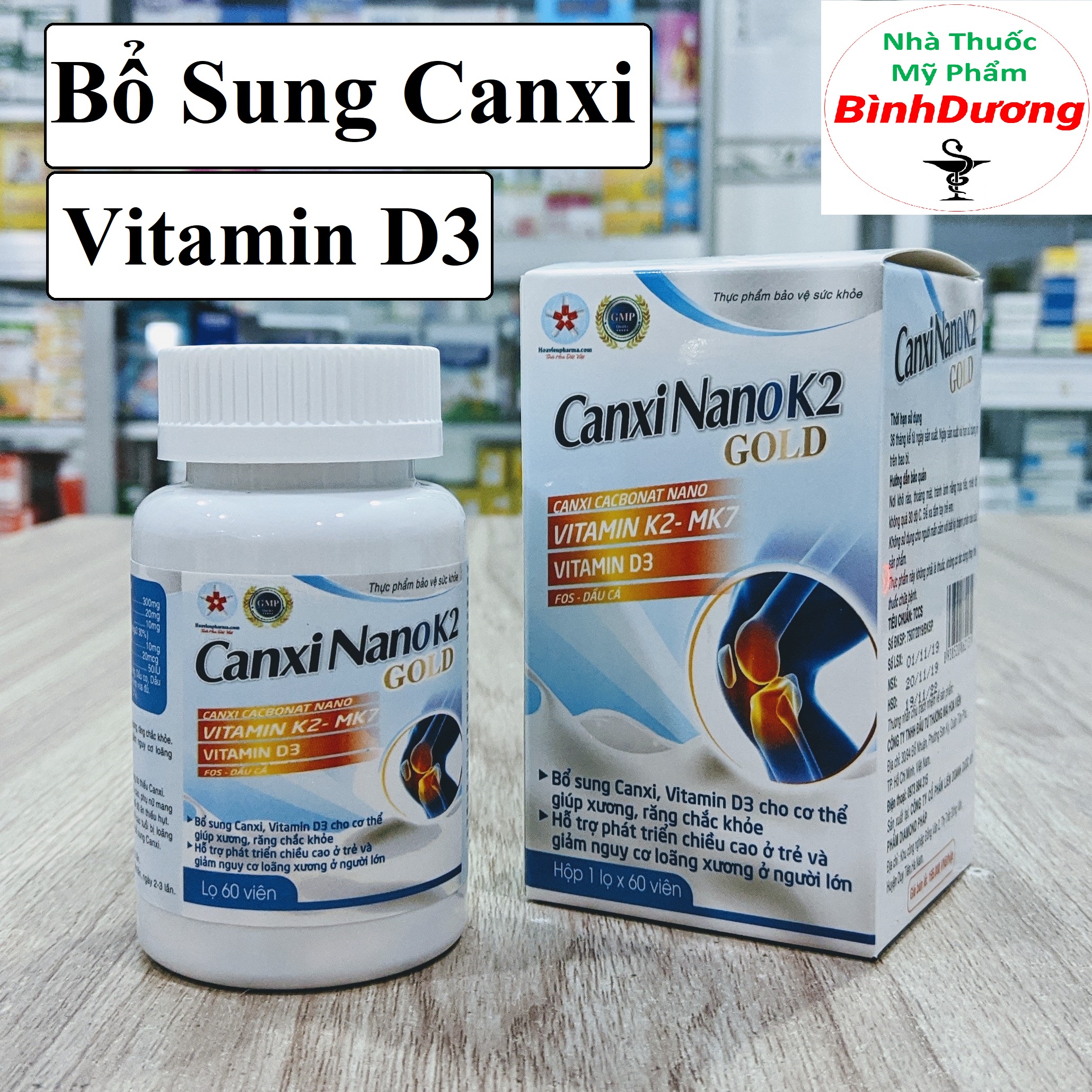 Canxi Nano K2 Gold - Bổ sung Canxi, vitamin K2-D3 cho phụ nữ có thai, trẻ đang phát triển chiều cao, người lớn tuổi
