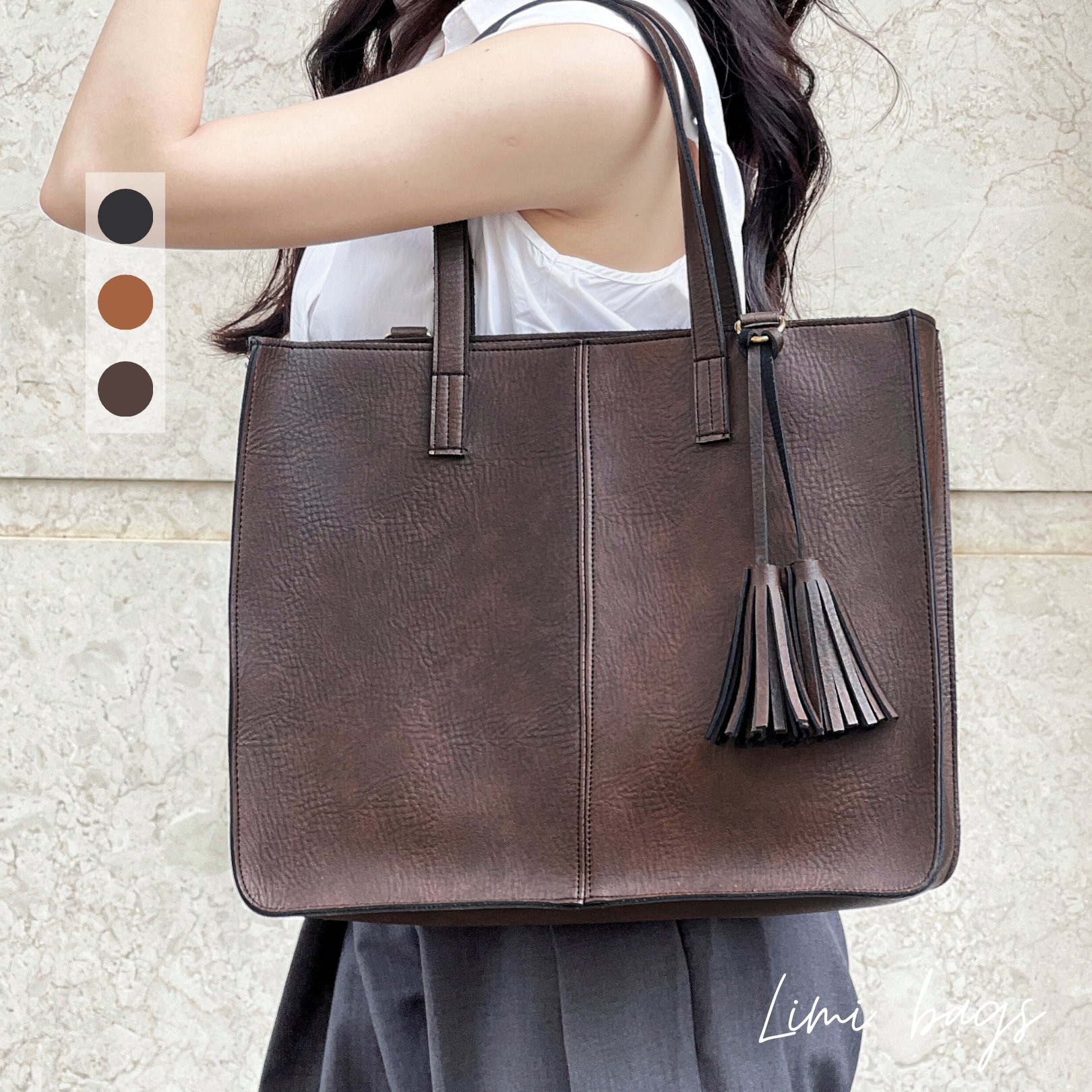 Túi Xách Da Nữ Bản To WINNY Đựng Laptop A4 Đi Làm Đi Học Công Sở đựng A4 thời trang Hàn Quốc xách tay da mềm size bự limi bags