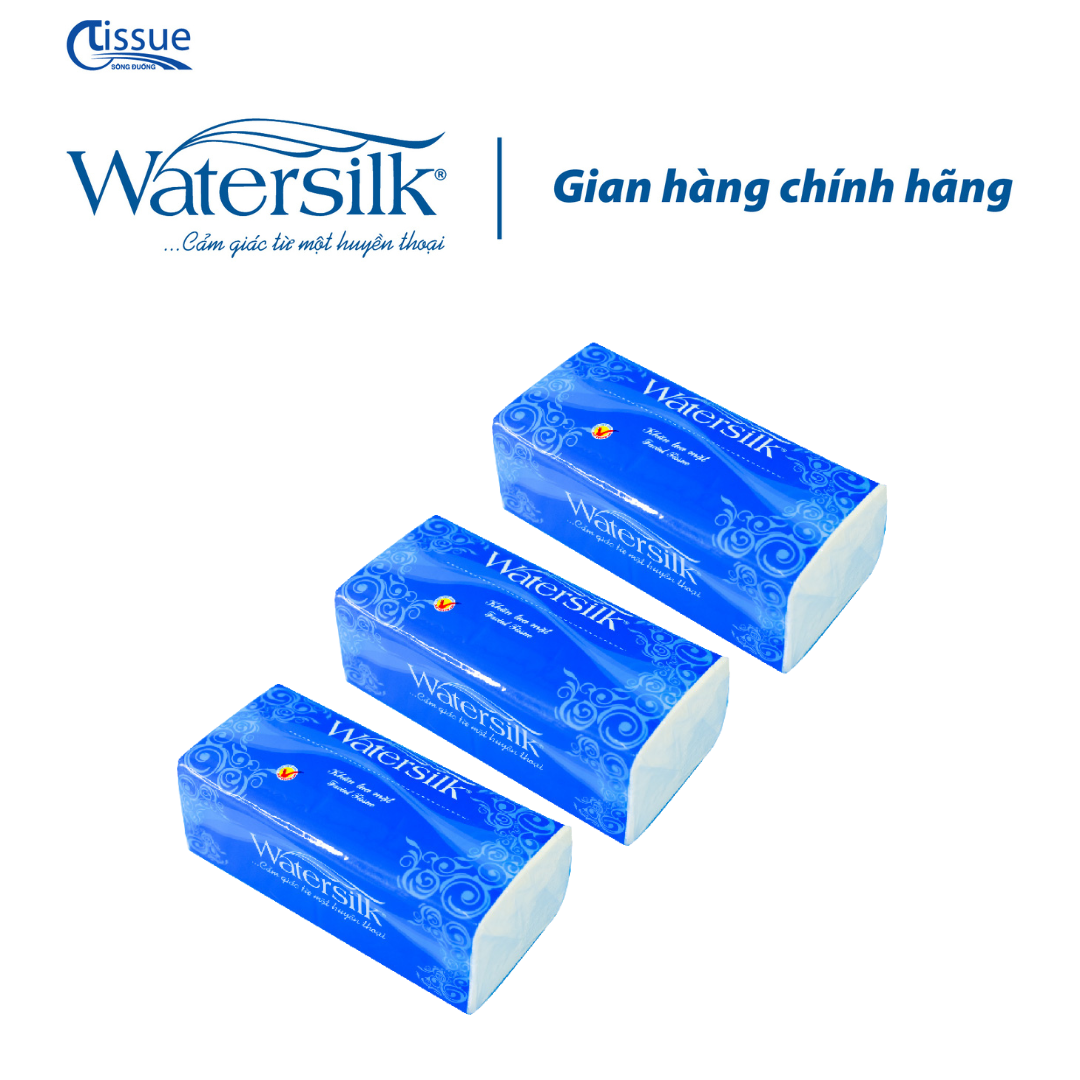 Combo 3 khăn lau mặt watersilk 200 tờ/gói - giấy ăn, khăn ăn cao cấp hàng chính hãng
