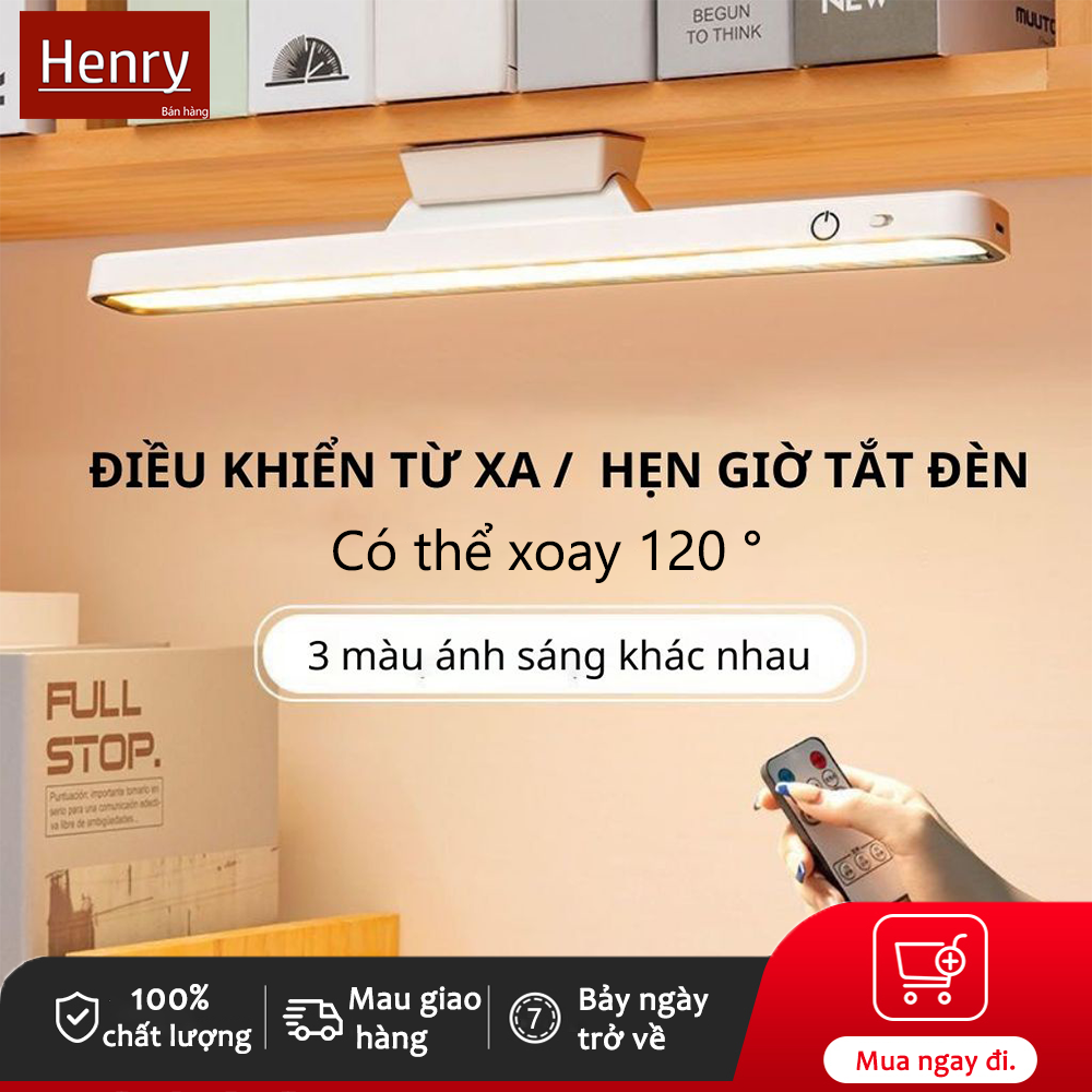 Henry Đèn học chống cận điều chỉnh linh hoạt 30cm đèn Led gắn bàn học tích điện đa năng điều chỉnh xoay 120 độ