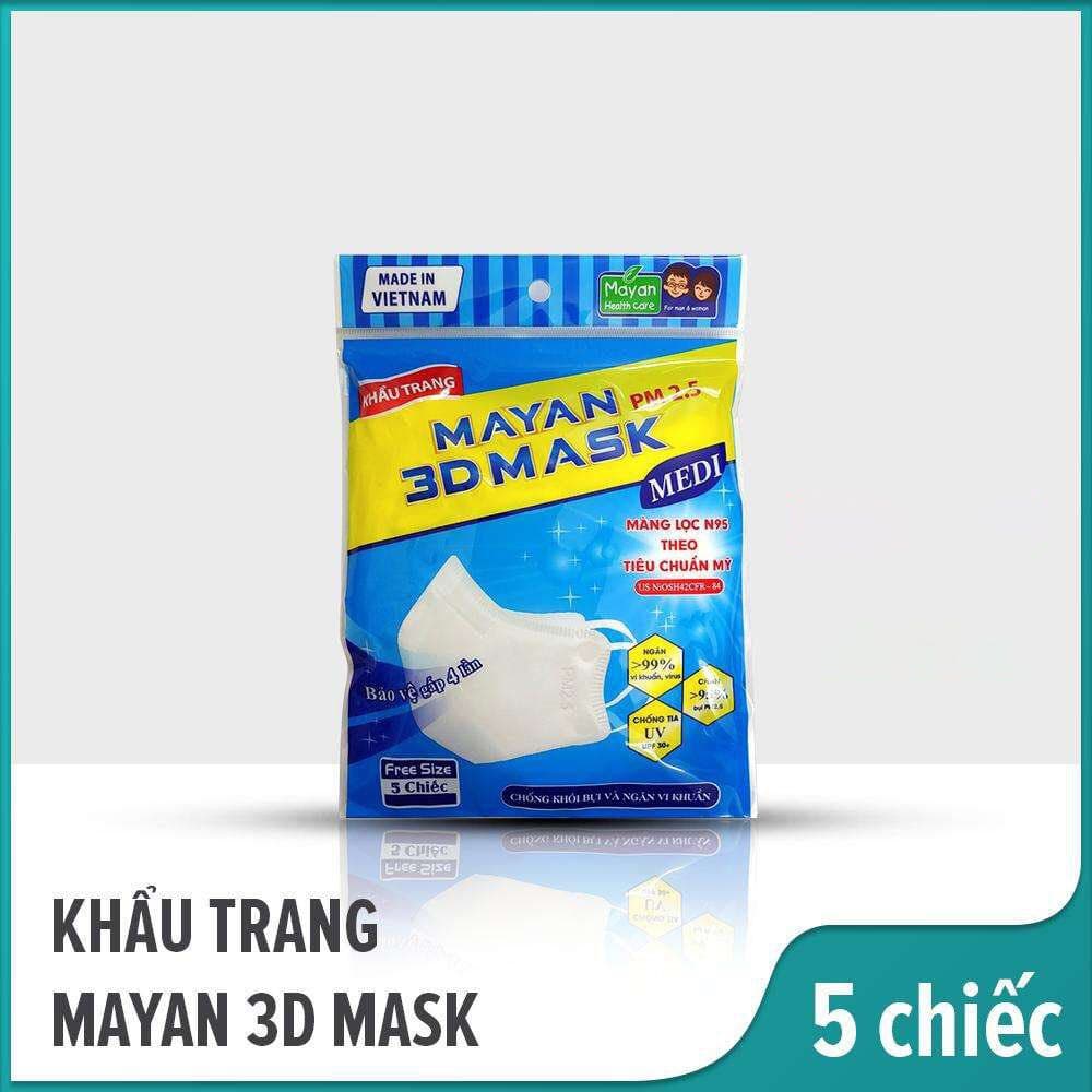 Mặt nạ kháng khuẩn Mayan 3D Mask - 5 cái