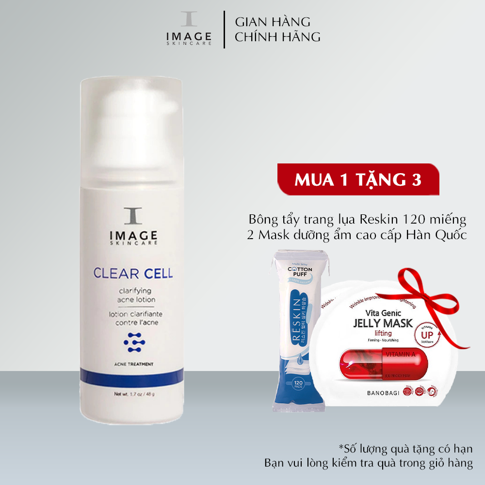 Lotion dưỡng da kiểm soát bã nhờn, giảm thâm mụn và hỗ trợ gom cồi mụn Image Skincare Clear Cell Clearifying Acne Lotion 50ml - Image Skincare Official Store