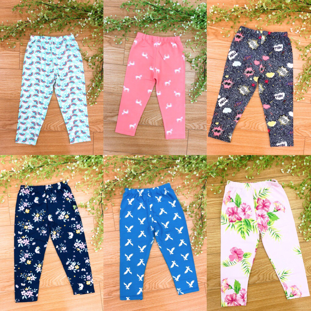 Combo 4 quần legging dài cho bé gái