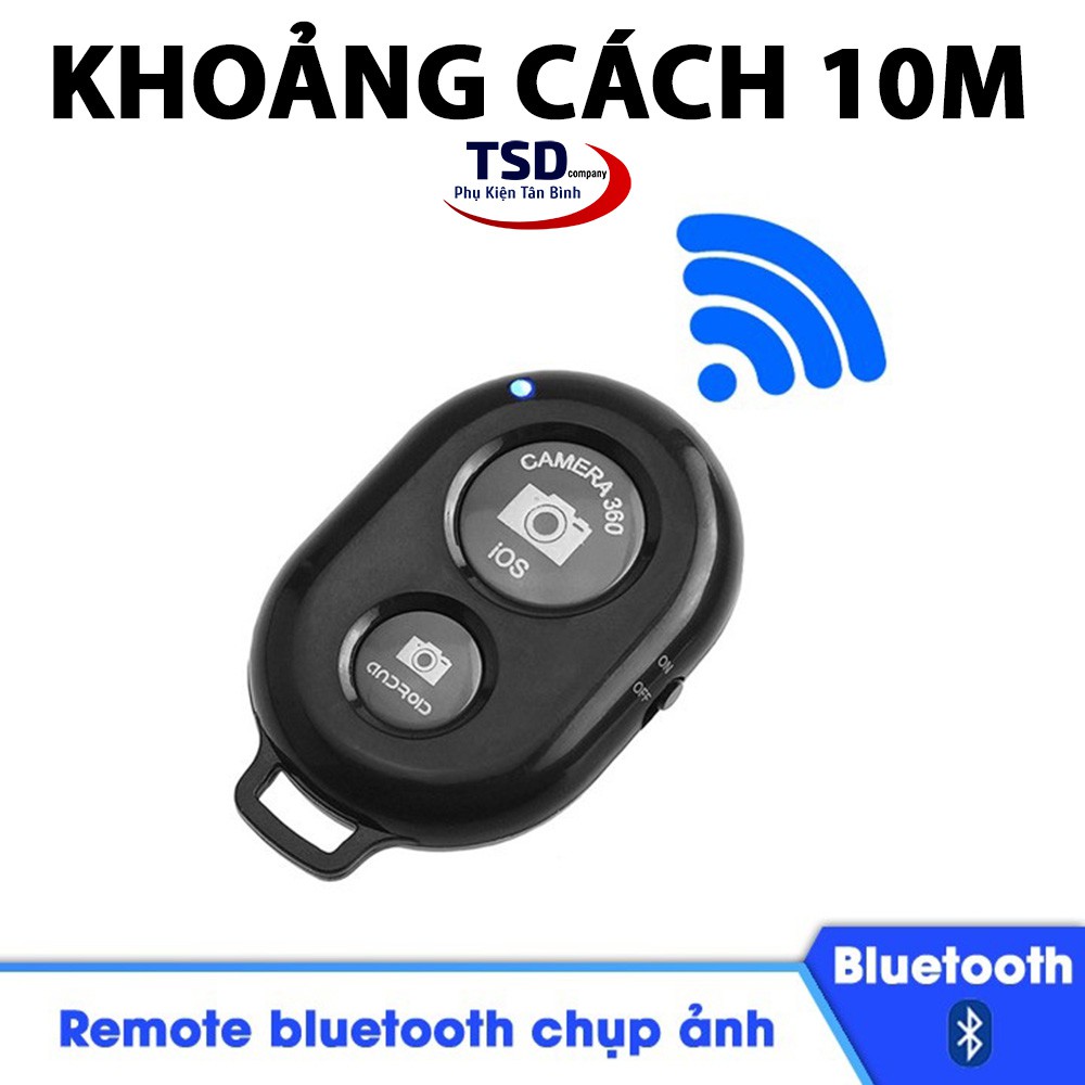 Remote chụp hình từ xa Bluetooth, Nút Bấm Bluetooth Điều Khiển Từ Xa Chụp Ảnh Tự Động Cho Smartphone, Iphone, Ipad (Tặng kèm 1 pin CR2032)