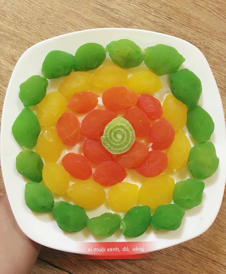 1KG Ô MAI XÍ MUỘI ĐÀO XANH MIX Ô MAI XÍ MUỘI ĐỎ CHUA NGỌT ĂN LIỀN