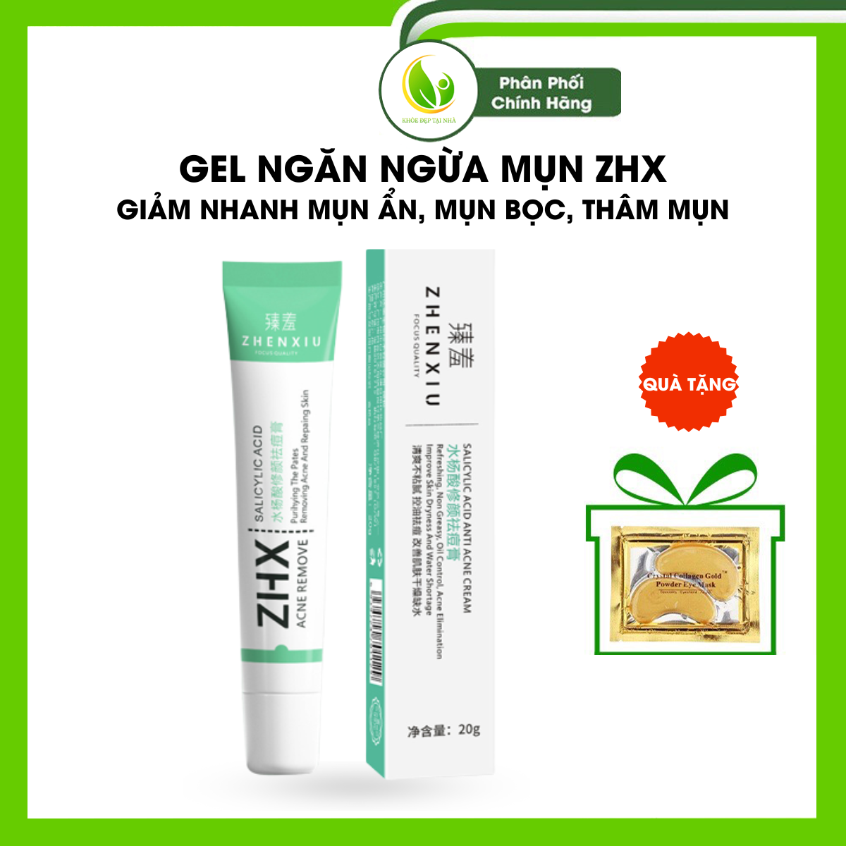 Kem chấm mụn ZHX giảm mụn bọc mụn viêm mụn ẩn mụn đầu đen mụn trứng cá hiệu quả nhanh chóng giảm mụn tại nhà