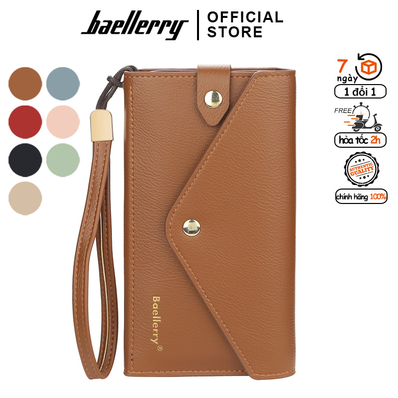 Ví Nữ Cầm Tay Hàng Hiệu Baellerry Nhiều Ngăn Dáng Bao Thư Có Ngăn Chứa Điện Thoại Thuận Tiện - N8616