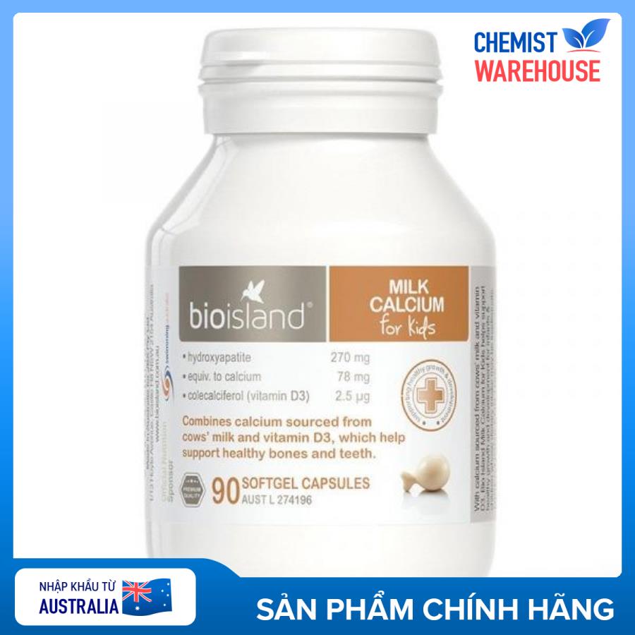 Bio Island milk calcium for kids – Sữa bổ sung canxi cho trẻ nhỏ từ 7 tháng tuổi 90v - Chemistware