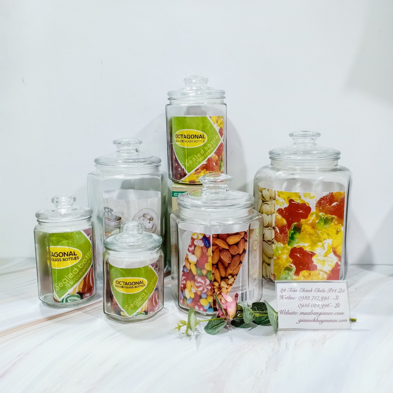 HỦ THỦY TINH 380ML- 550ML- 900ML - 1.5L- 2L - 3L