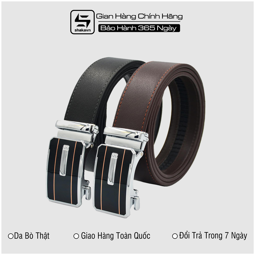 Thắt lưng da bò khóa tự động shakavn sklb01