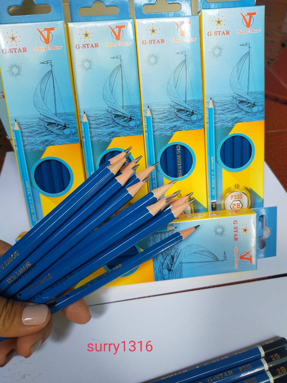 12 CÂY BÚT CHÌ ĐEN CAO CẤP P333-2B GỖ TỐT HIỆU GSTAR