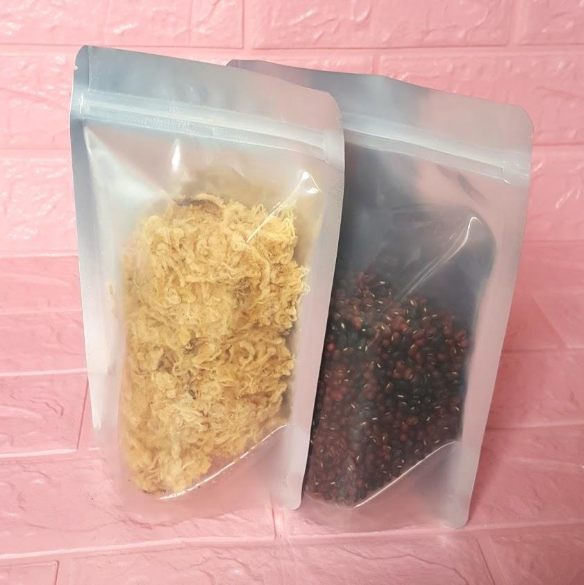1kg Túi nhôm đáy đứng ghép bạc 15x22cm – Túi Zip đáy đứng một mặt trong một mặt bạc
