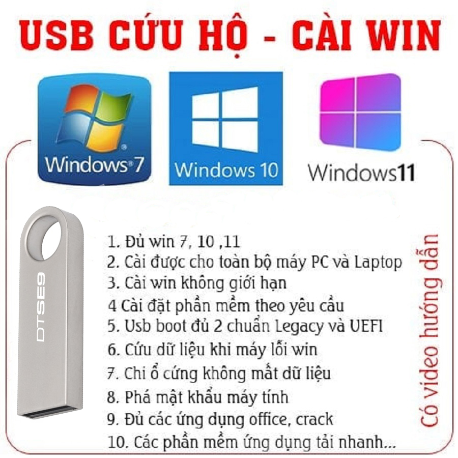 USB cài Win 7-8-10-11 - Chỉ cần Next Next là xong