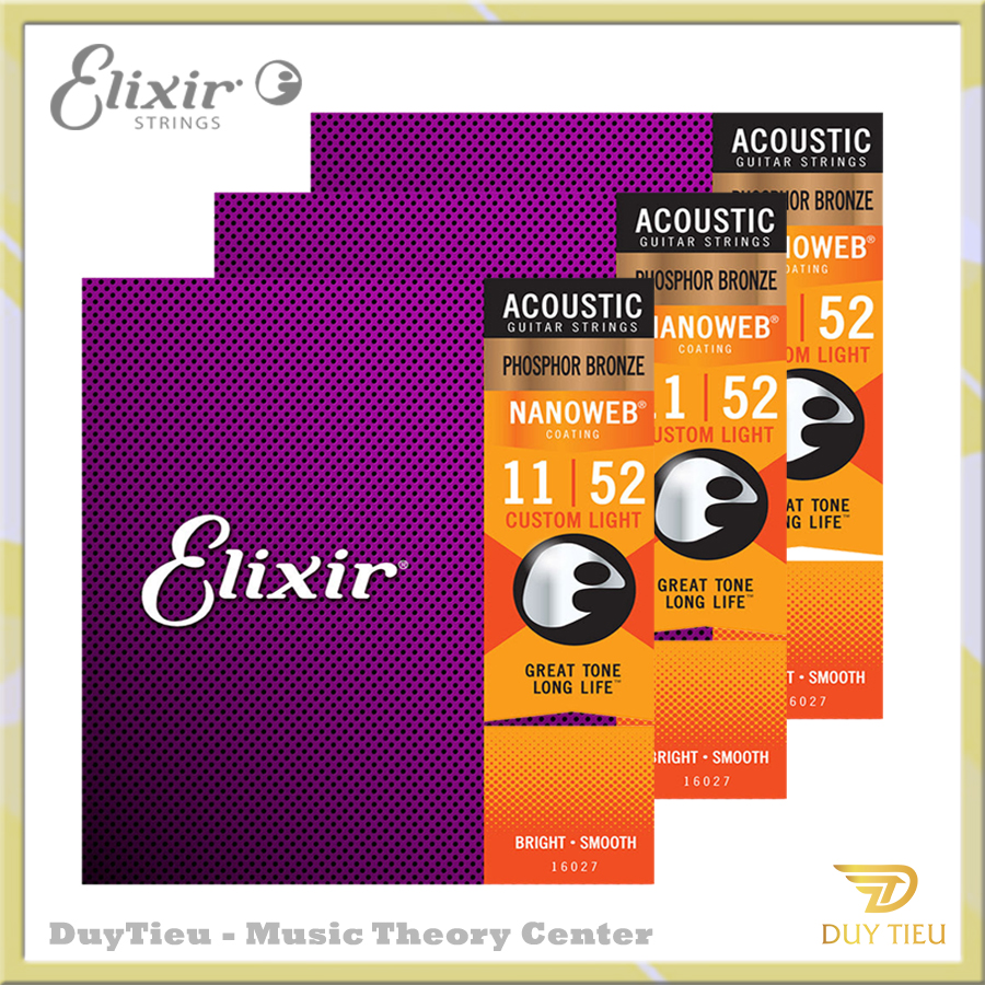 Elixir Strings Acoustic Phosphor Bronze with NANOWEB Coating 16027-  DuytieuGuitar DT006