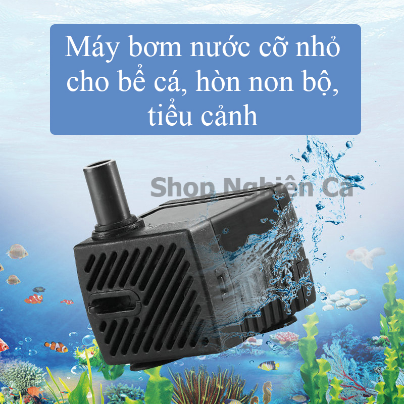 Máy bơm bể cá hòn non bộ tiểu cảnh cỡ nhỏ 2w 5w