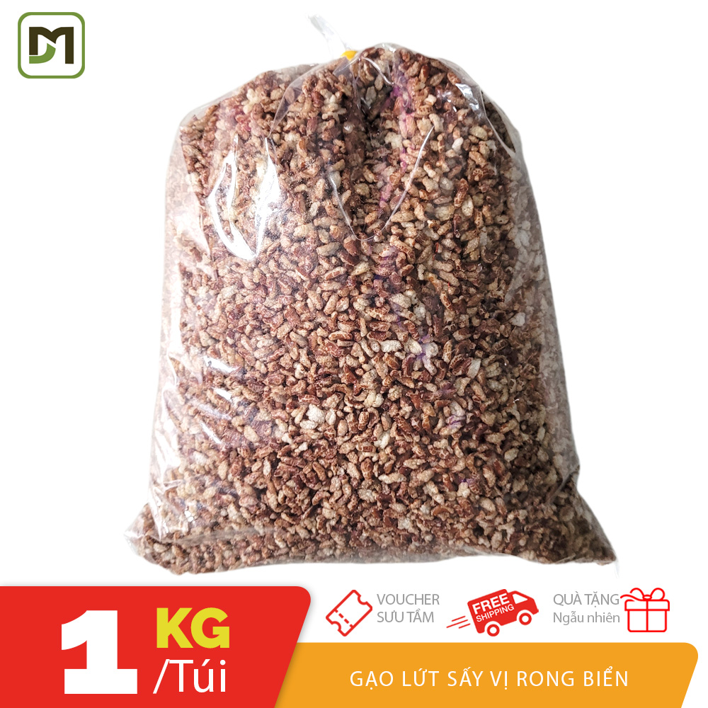 Túi 1KG gạo lứt rong biển sấy rang giòn tan