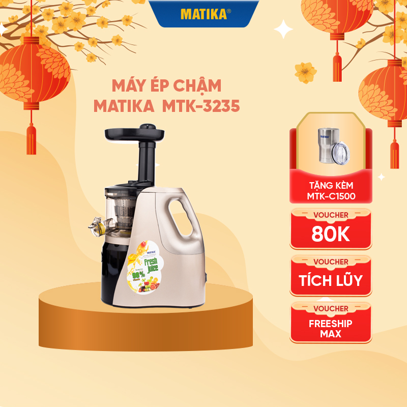 Máy ép chậm matika 500ml 150w mtk-3235 - lưới lọc inox 304 - công nghệ ép chậm lsts - bảo hành 12 tháng - hàng chính hãng