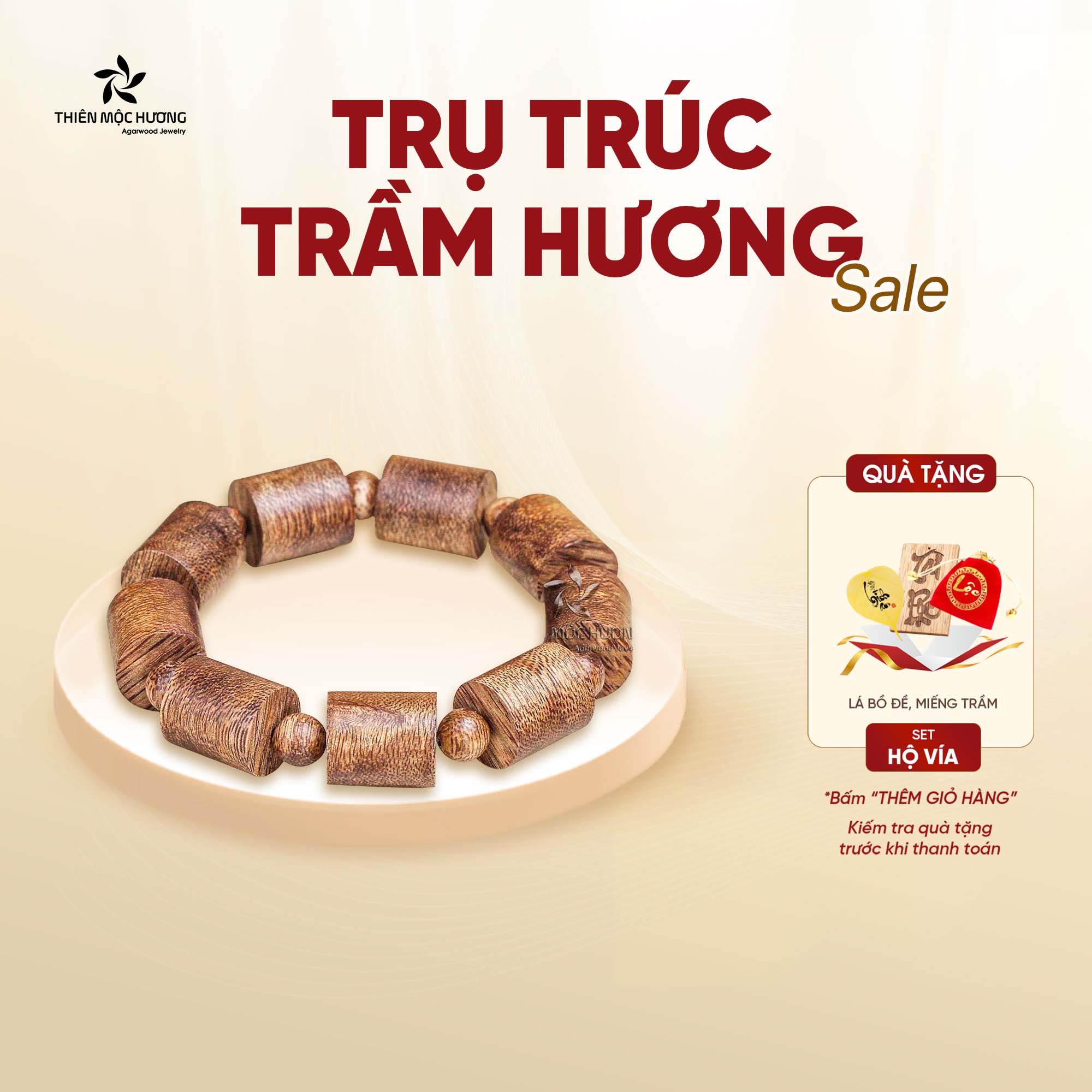 Vòng tay trầm hương tự nhiên, chuỗi hạt Trụ Trúc Việt Nam Thiên Mộc Hương, trầm tốc Việt Nam - tôn vẻ sang trọng, giàu sang