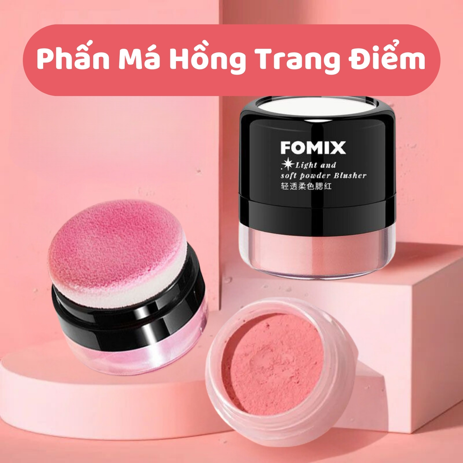 Phấn má hồng lâu trôi fomix mềm mịn kháng nước kiềm dầu da hồng tự nhiên bền màu 5g