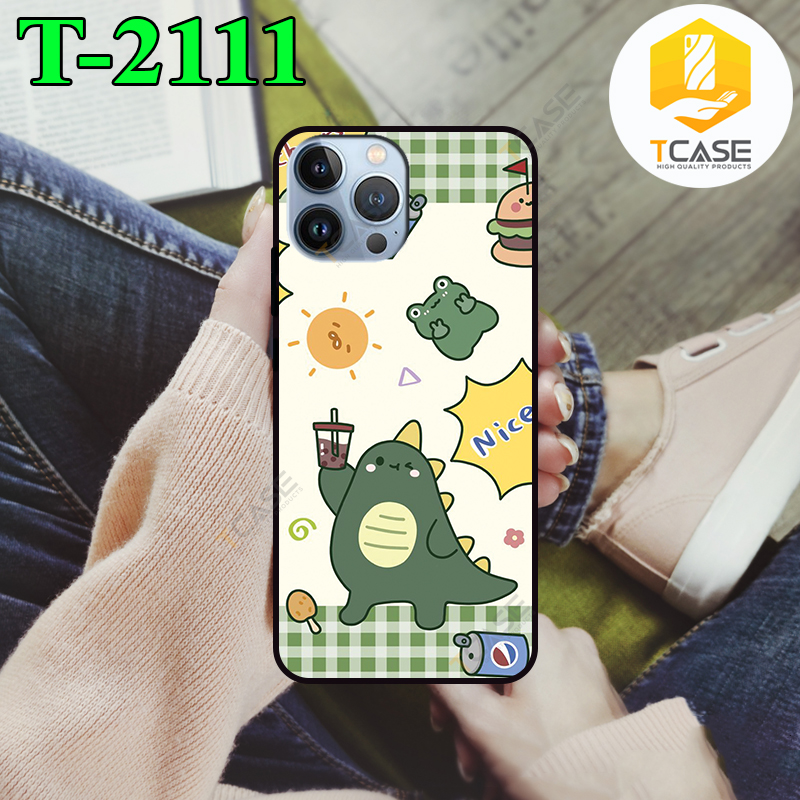 Ốp lưng Tcase dành cho Iphone 13 Pro Max, Iphone 13, Iphone 13 Pro in hình dino siêu dễ thương