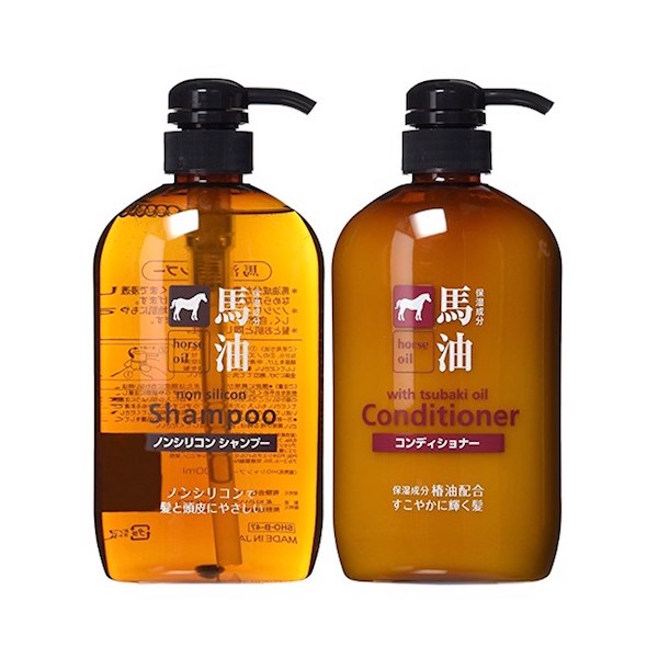 [HCM]Bộ dầu gội xả mỡ ngựa Horse Oil của Nhật (600mlx2)
