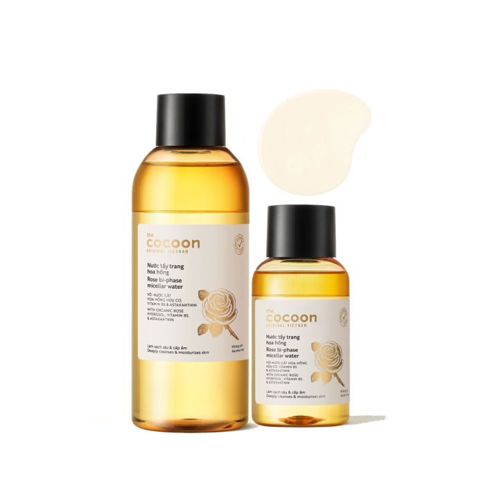 Nước tẩy trang hoa hồng Cocoon làm sạch da và cấp ẩm 140ml - 310ml